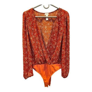 WEST OF MELROSE‎ Women’s Large Thats A Wrap Front Bodysuit